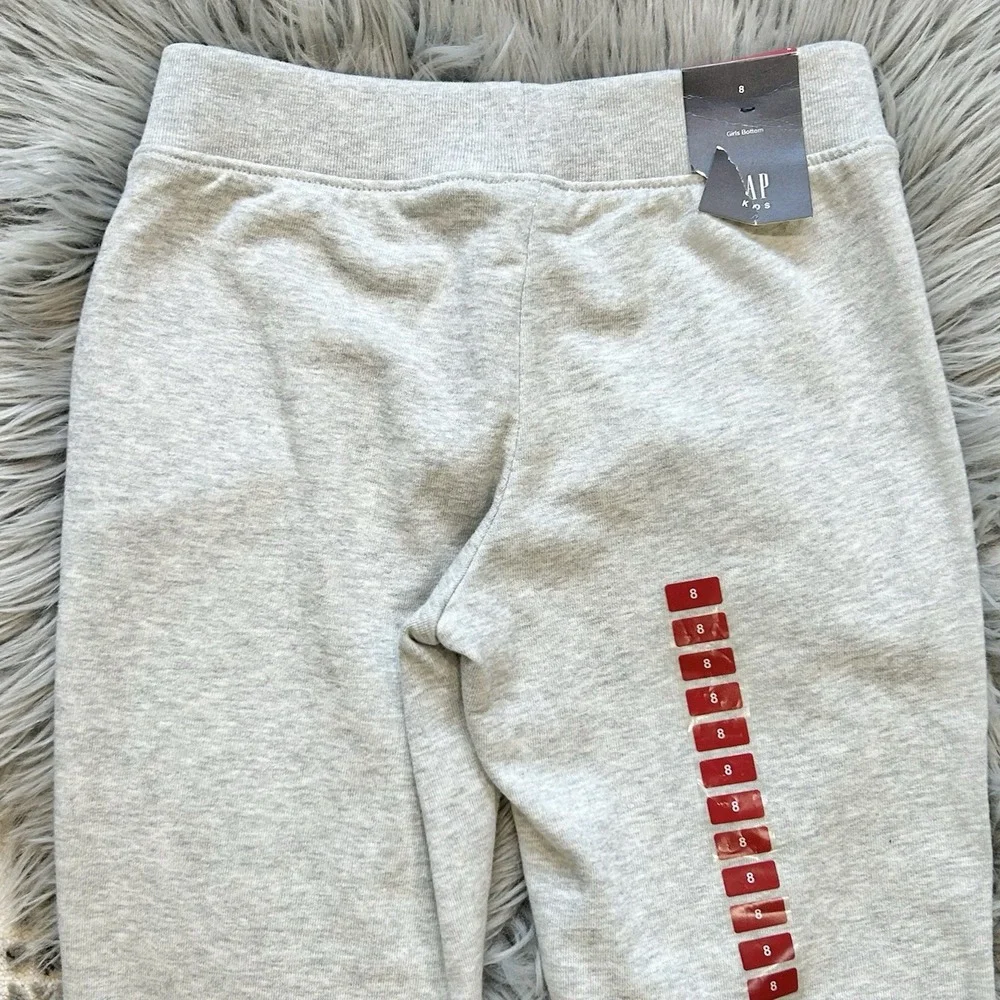 GAP‎ Girl's French Terry Lined Elastic Waistband Grey Jogger Pant Youth Size 8